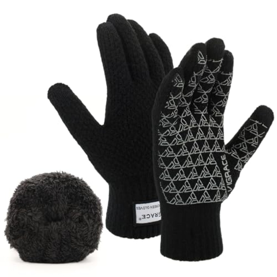 Wool Glove Lined - ViGrace Thickened Winter Warm Touchscreen Gloves