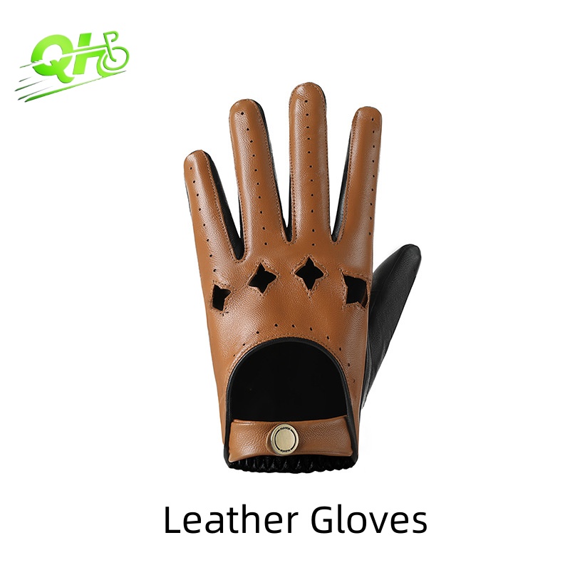 Leather Driving Glove - Men Leather Gloves Motorcycle Driving Touchscreen