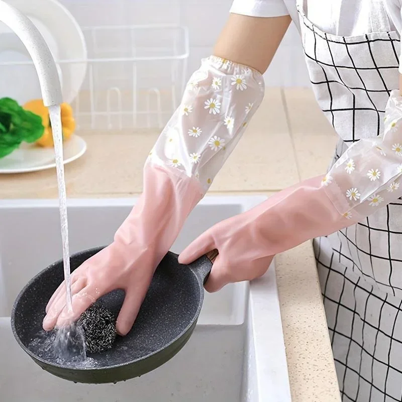 1 Pair Rubber Gloves Long Slee - Dish Glove Rubber avis et prix