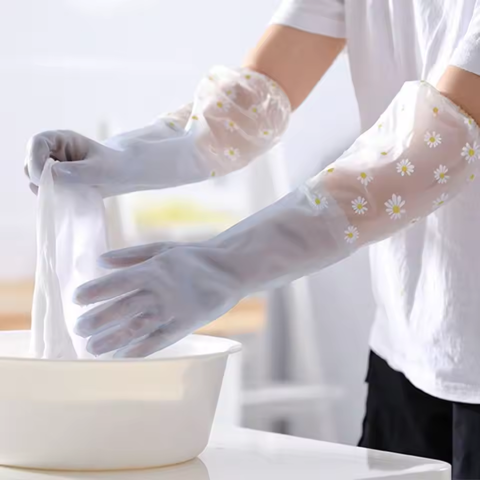 1 Pair Rubber Gloves Long Slee - Dish Glove Rubber avis et prix