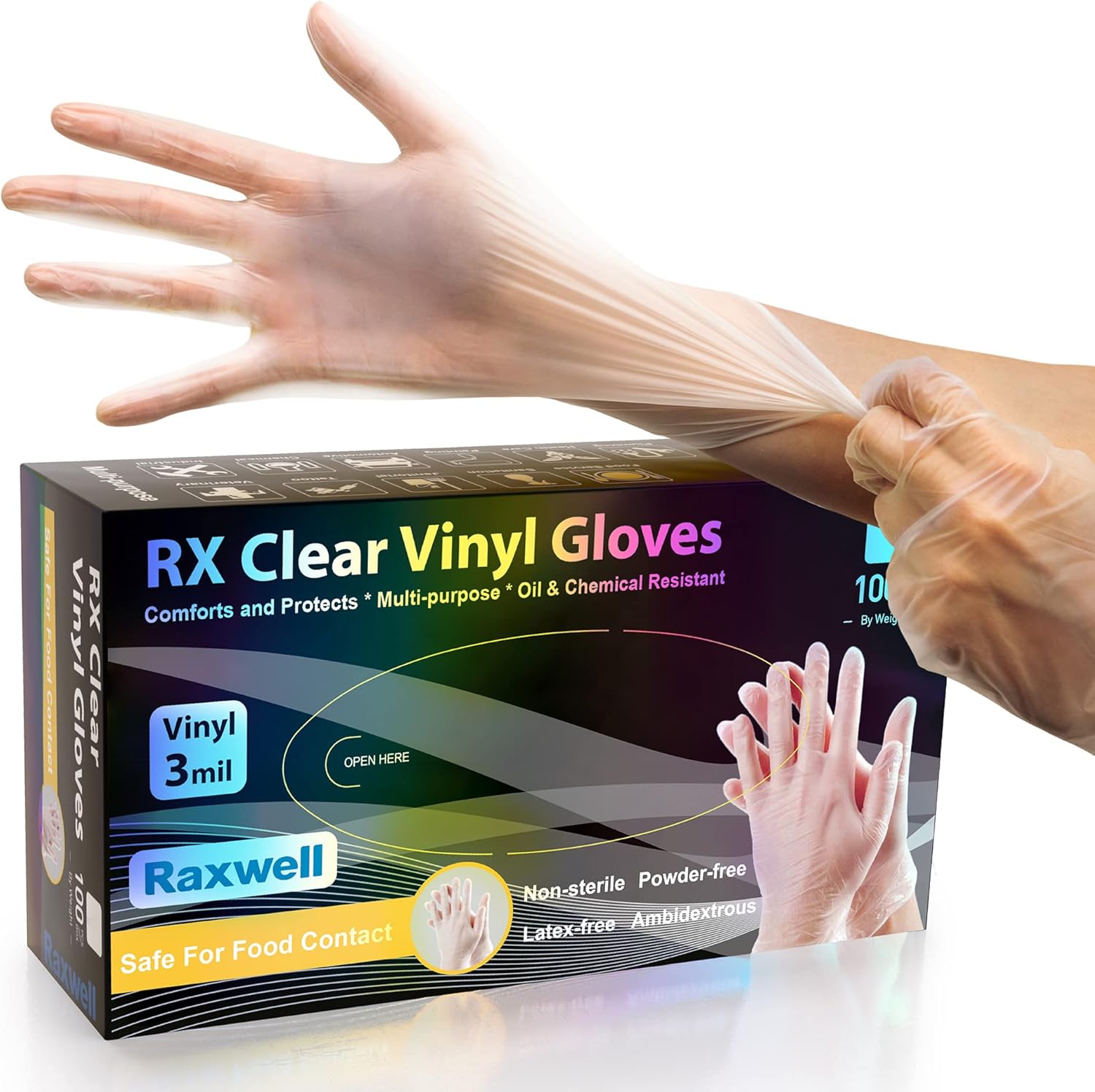 3 Mil Clear Vinyl Gloves - Foo - Latex Disposable Glove avis et prix