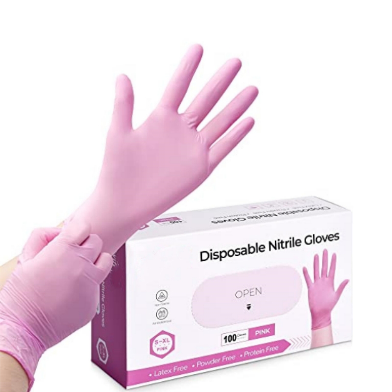 Pink Nitrile Disposable Gloves - Latex Disposable Glove avis et prix