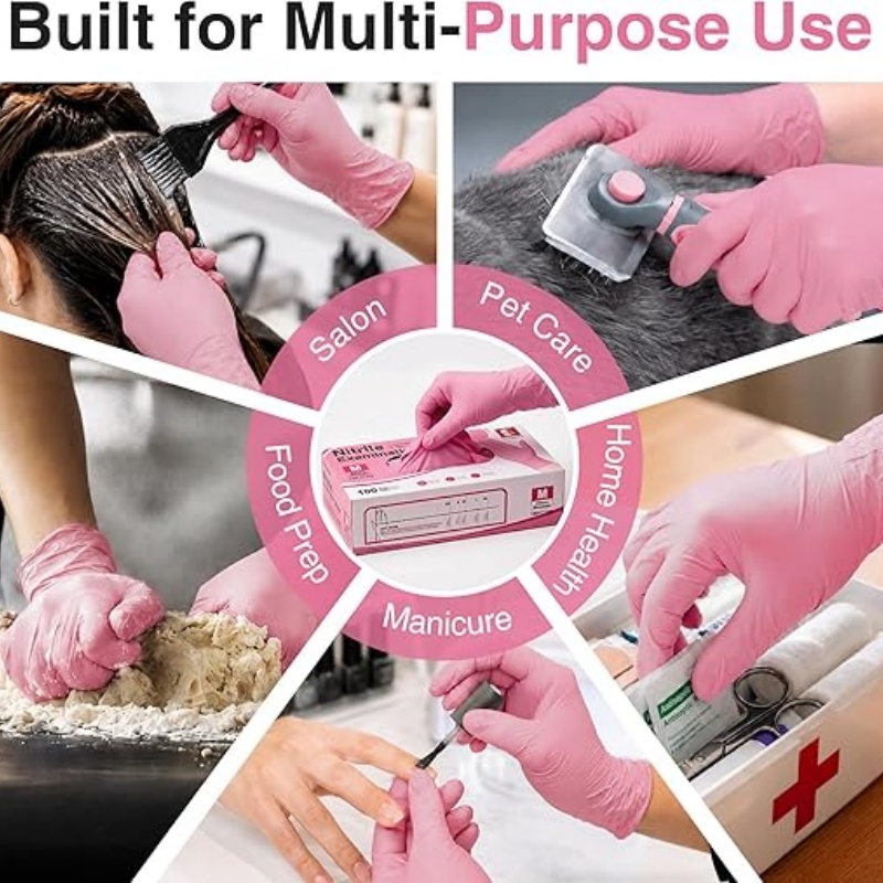 Pink Nitrile Disposable Gloves - Latex Disposable Glove avis et prix