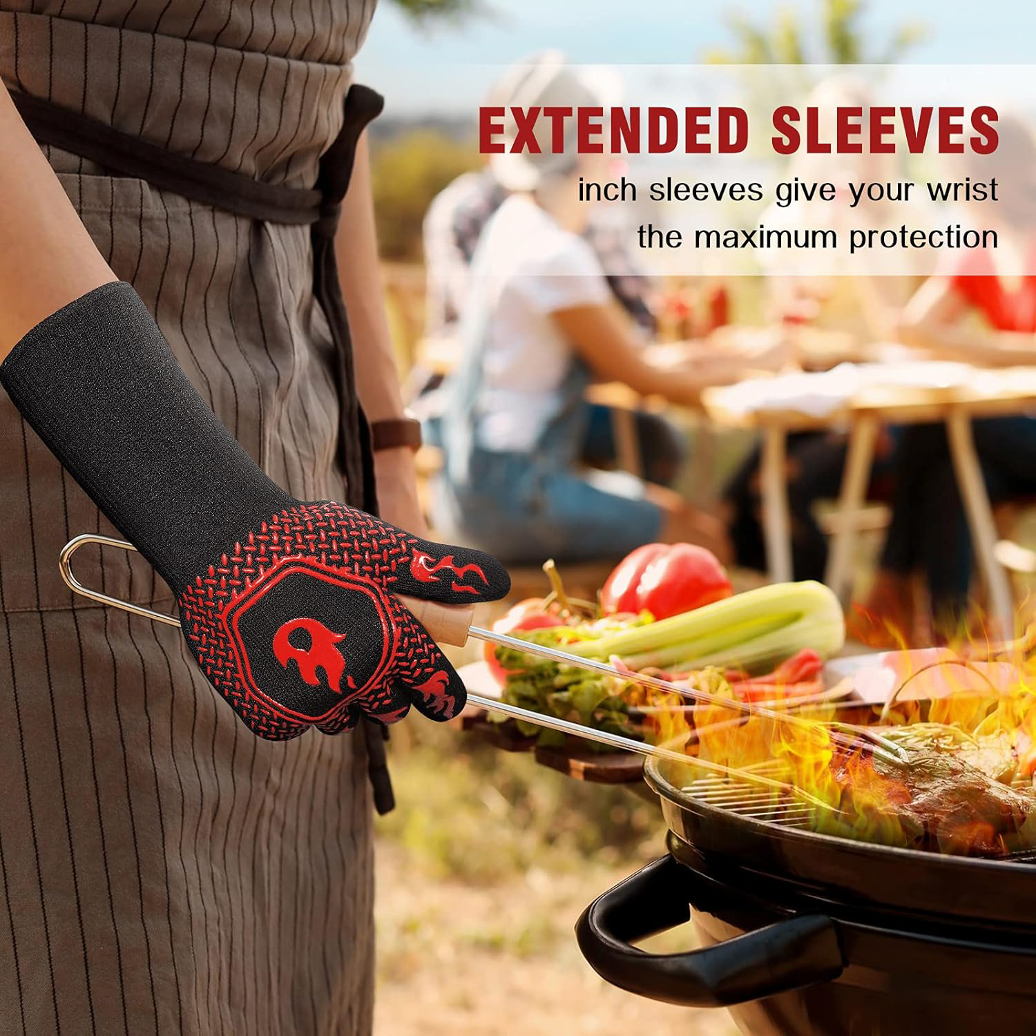BBQ Grill Gloves High Temp Res - Oven Mitt Silicone avis et prix