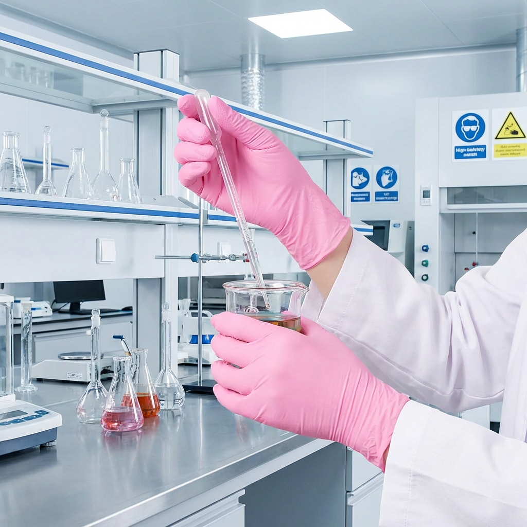 Simple Pink Nitrile Gloves 100 - Rubber Glove Cleaning avis et prix