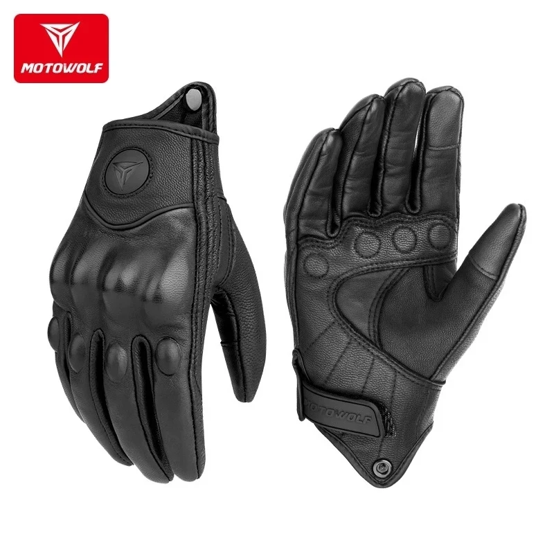 Leather Motorcycle Gloves Men' - Motorcycle Glove Knuckle avis et prix