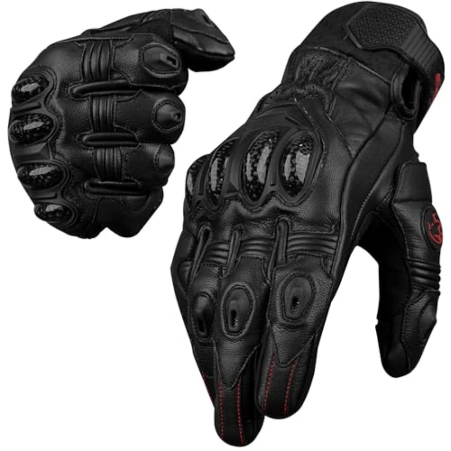 Leather Motorcycle Gloves for  - Motorcycle Glove Knuckle avis et prix