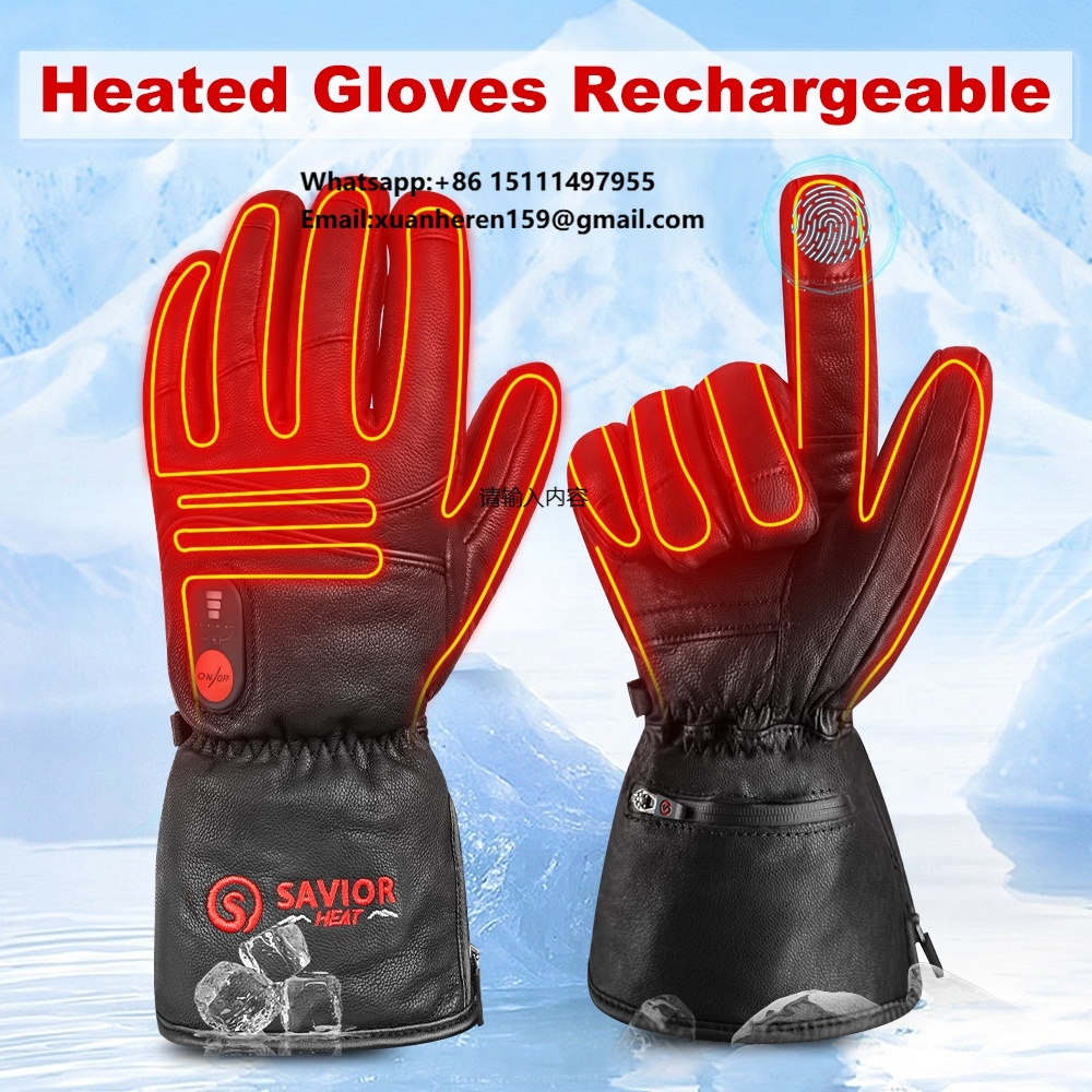 Heated Leather Gloves Men Wome - Ski Glove Waterproof avis et prix