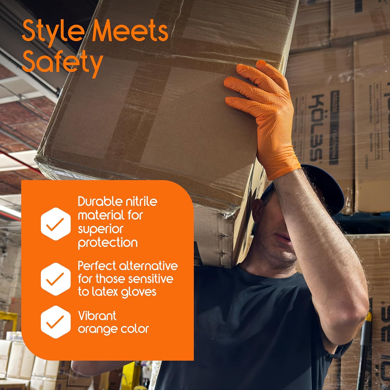 Heavy Duty Orange Nitrile Glov - Nitrile Mechanic Glove avis et prix