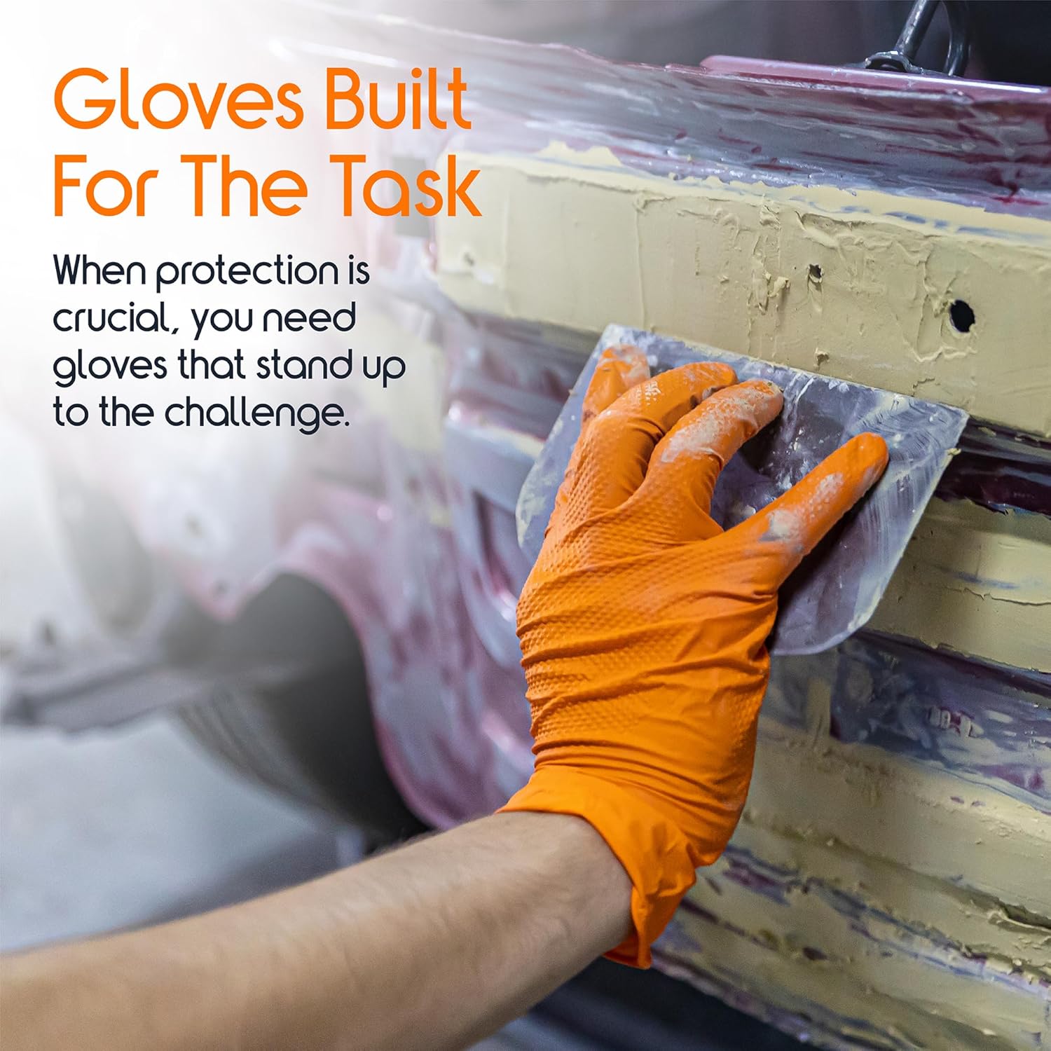 Heavy Duty Orange Nitrile Glov - Nitrile Mechanic Glove avis et prix