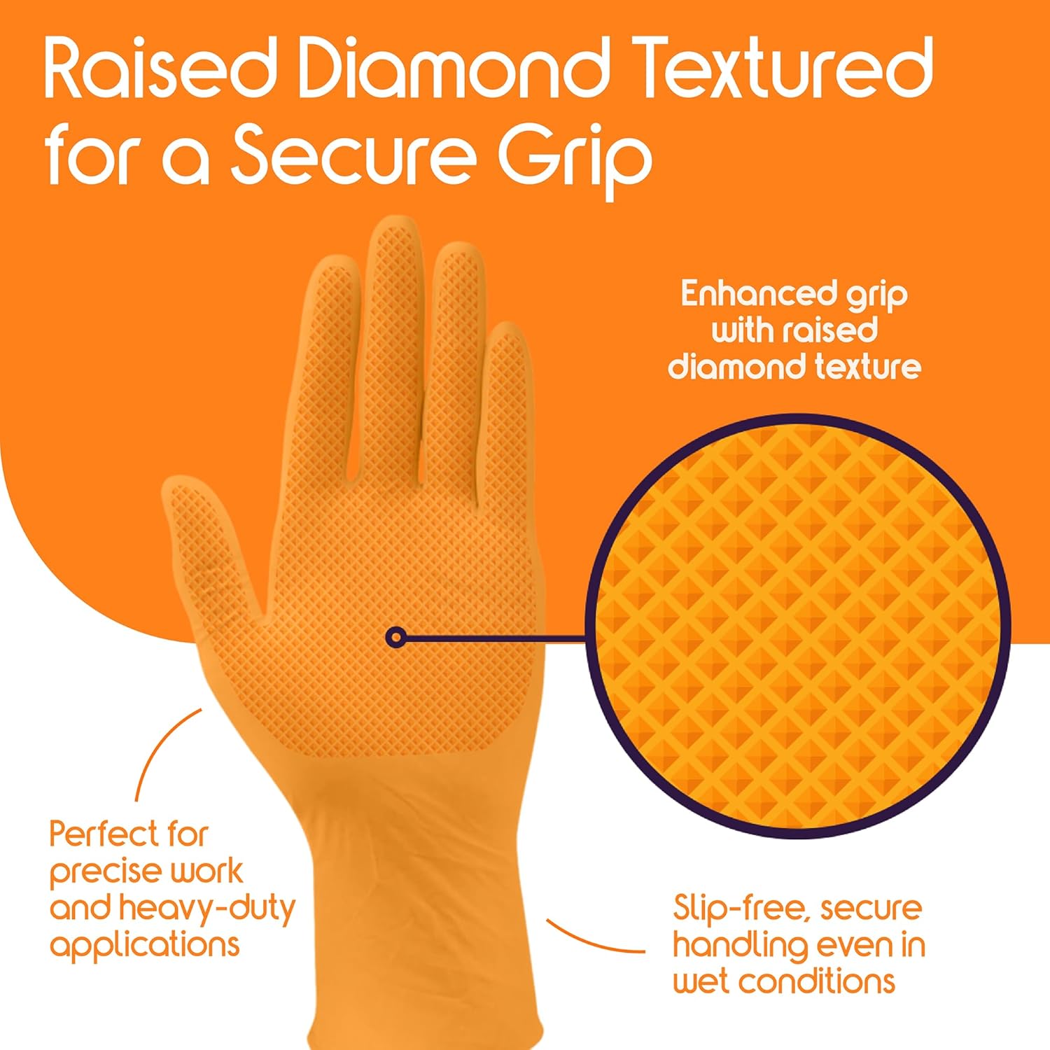 Heavy Duty Orange Nitrile Glov - Nitrile Mechanic Glove avis et prix