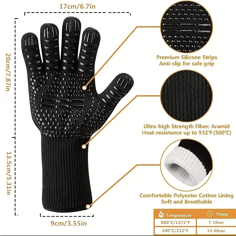 1PCS Piece BBQ Gloves High Tem - Oven Mitt Silicone avis et prix