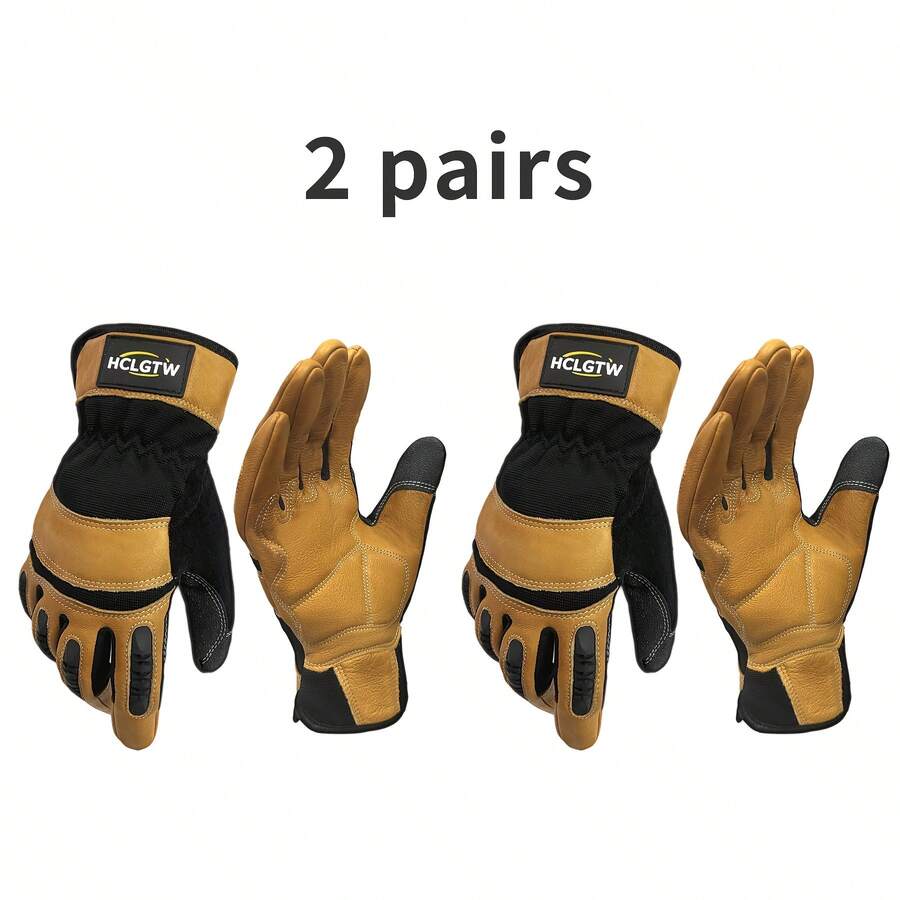 Two Pairs Of Brown Leather Glo - Work Glove Impact avis et prix