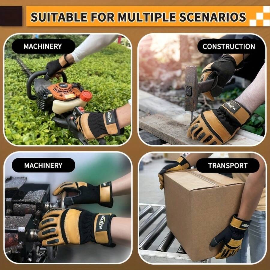 Two Pairs Of Brown Leather Glo - Work Glove Impact avis et prix
