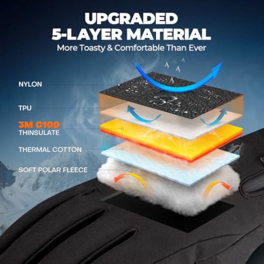 krosa Winter Gloves For Men Wo - Ski Glove Waterproof avis et prix