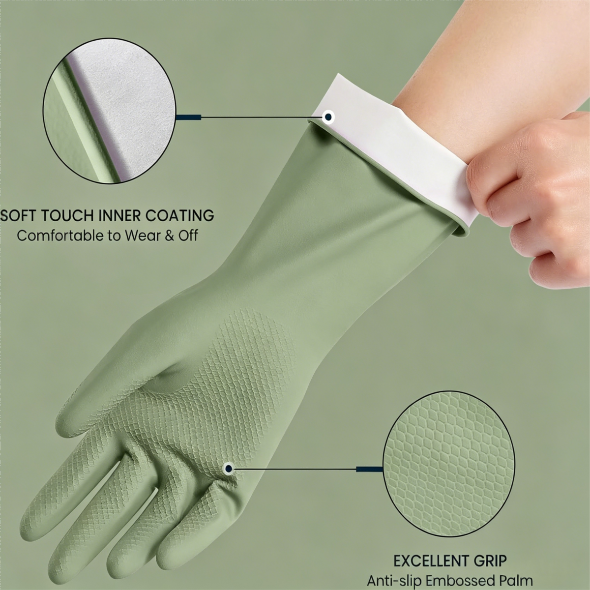 4 Pairs Reusable Rubber Dishwa - Dish Glove Rubber avis et prix