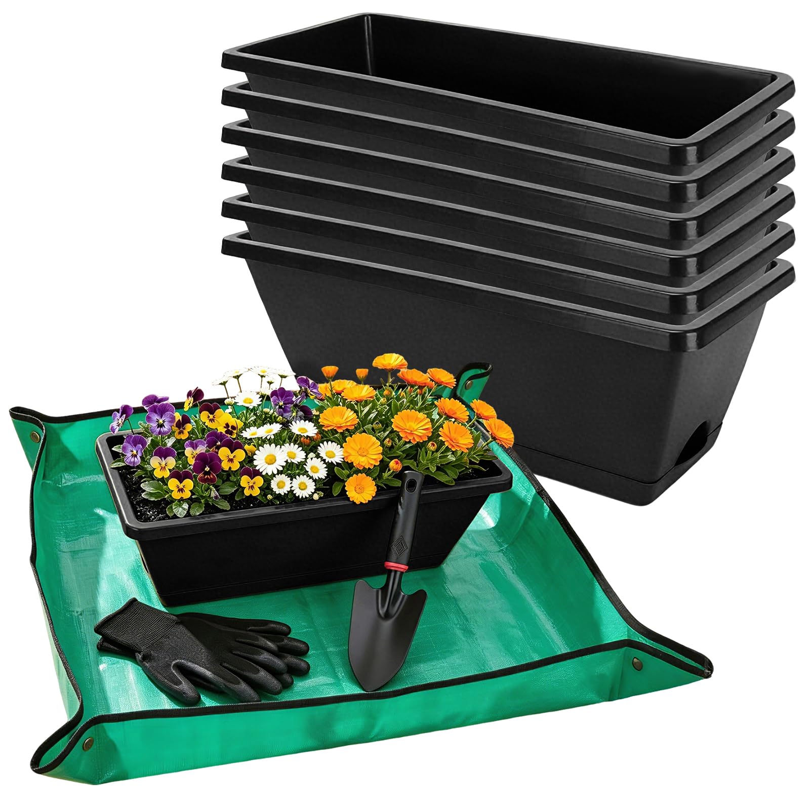 7 Black 17-Inch Rectangular Pl - Gardening Glove Waterproof avis et prix