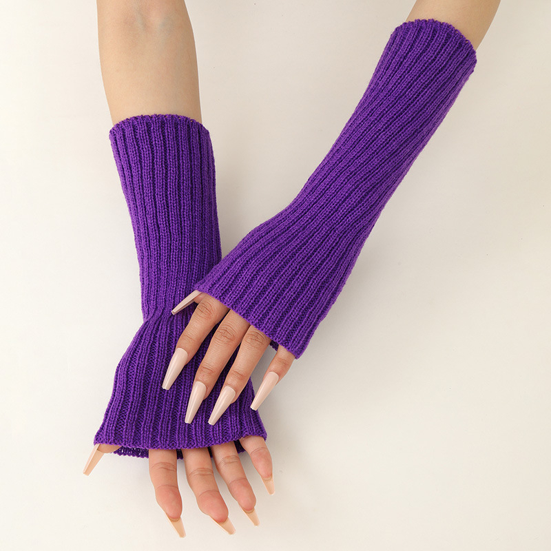 Girls Colorful Warm Knitted Ar - Fingerless Glove Knit avis et prix