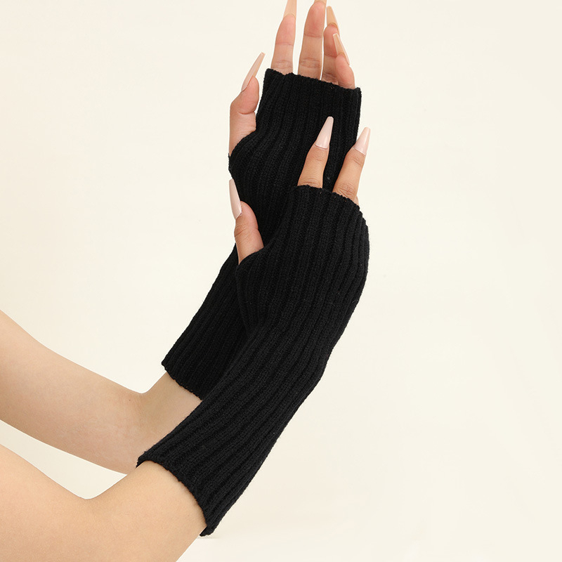 Girls Colorful Warm Knitted Ar - Fingerless Glove Knit avis et prix