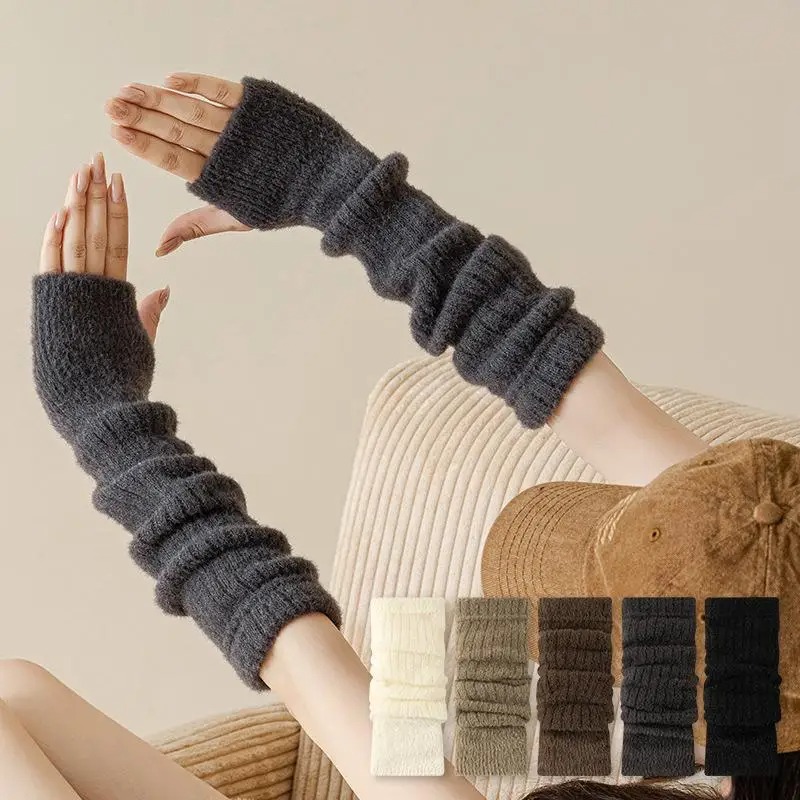 Winter Warm Long Sleeves Glove - Fingerless Glove Knit avis et prix