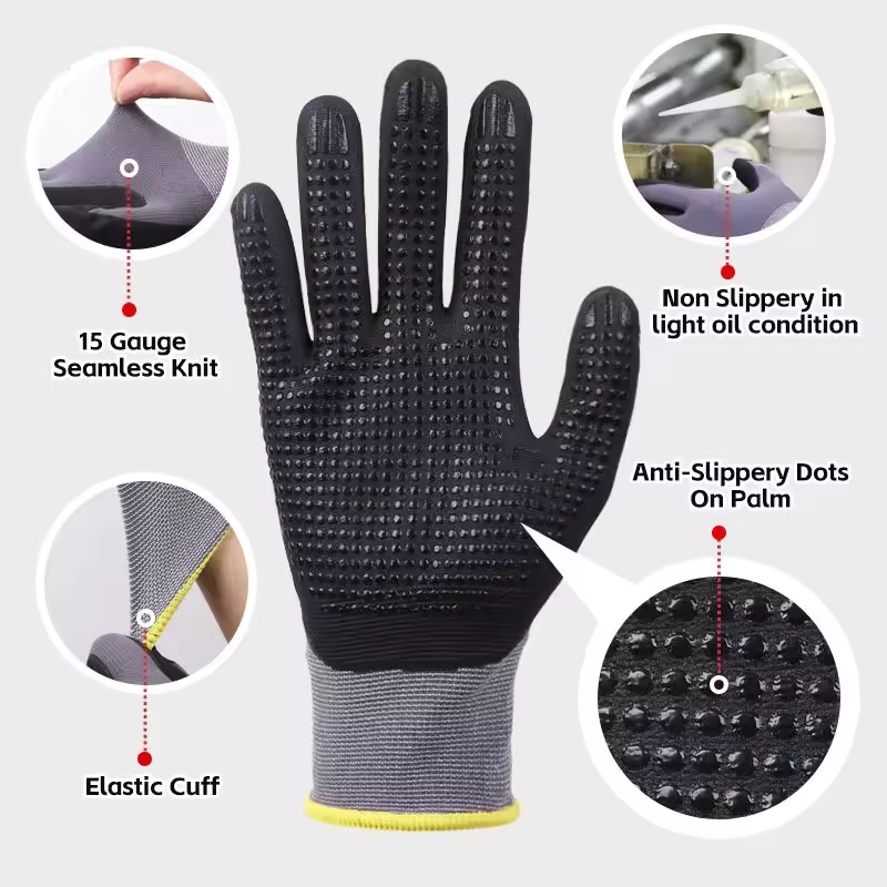 Micro-Foam Safety Work Gloves  - Nitrile Mechanic Glove avis et prix