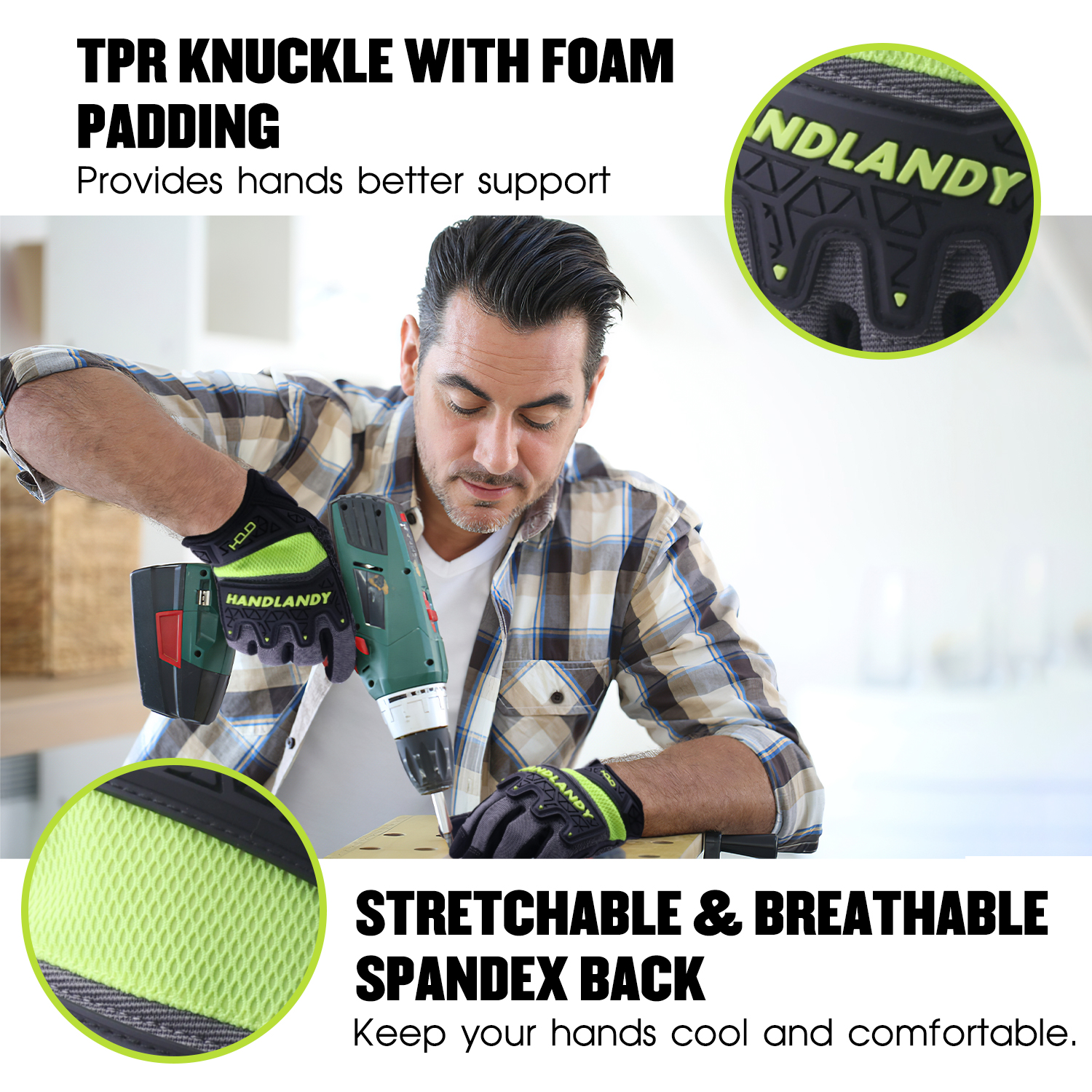 HANDLANDY anti-impact anti-abr - Work Glove Impact avis et prix