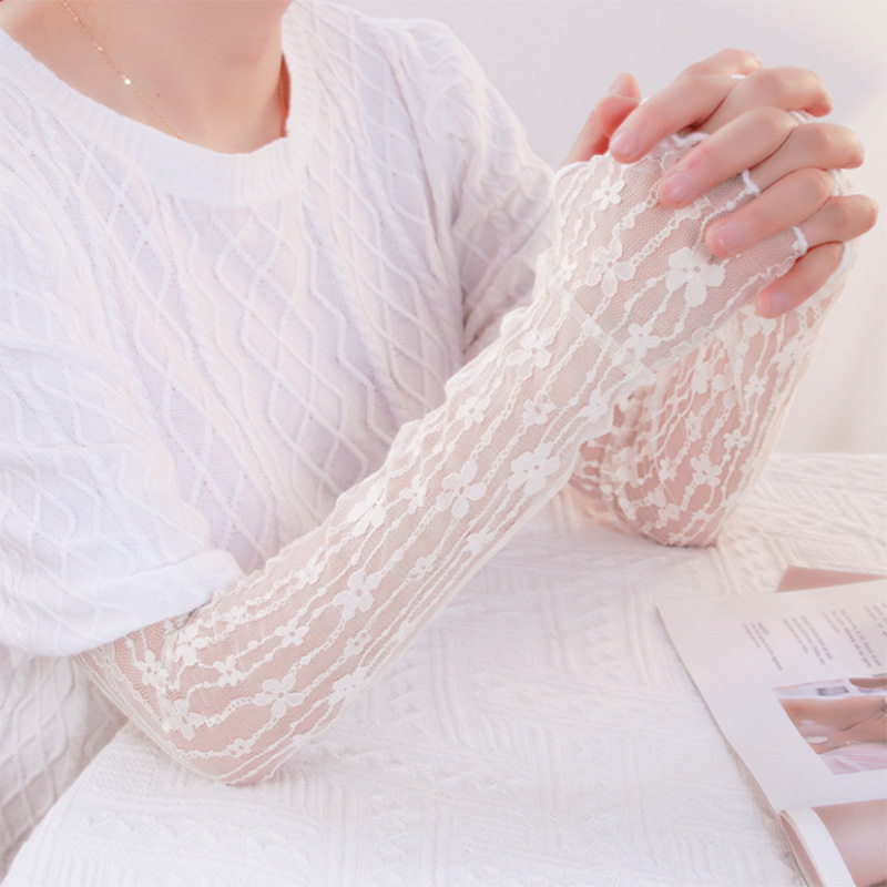 Summer Mesh Flower Lace Finger - Fingerless Glove Knit avis et prix