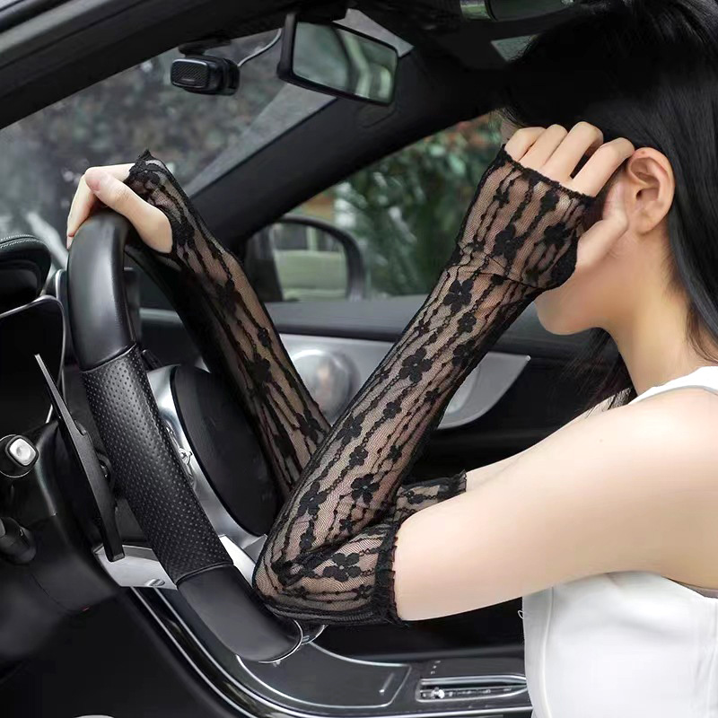 Summer Mesh Flower Lace Finger - Fingerless Glove Knit avis et prix