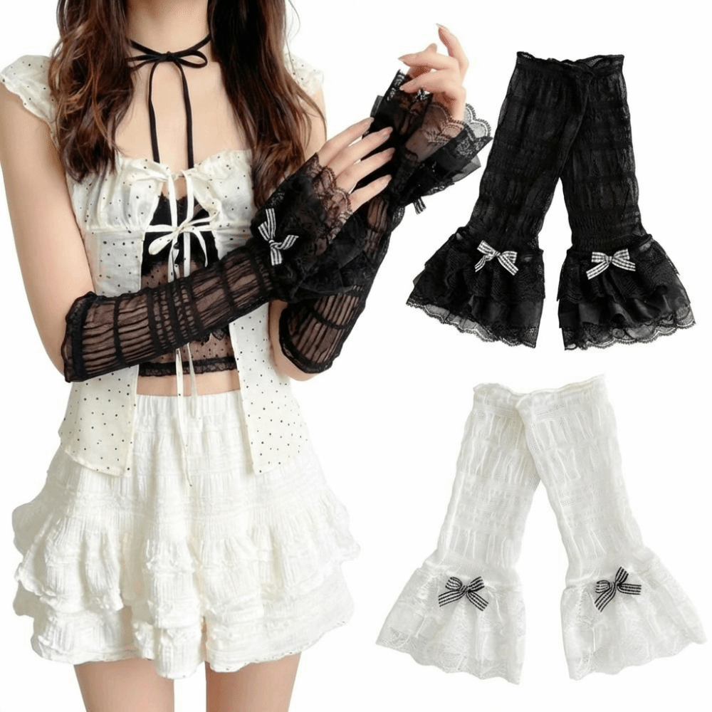 1 Pair Thin Lace Lace Arm Slee - Fingerless Glove Knit avis et prix