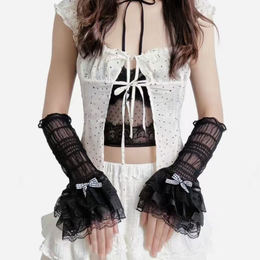 1 Pair Thin Lace Lace Arm Slee - Fingerless Glove Knit avis et prix