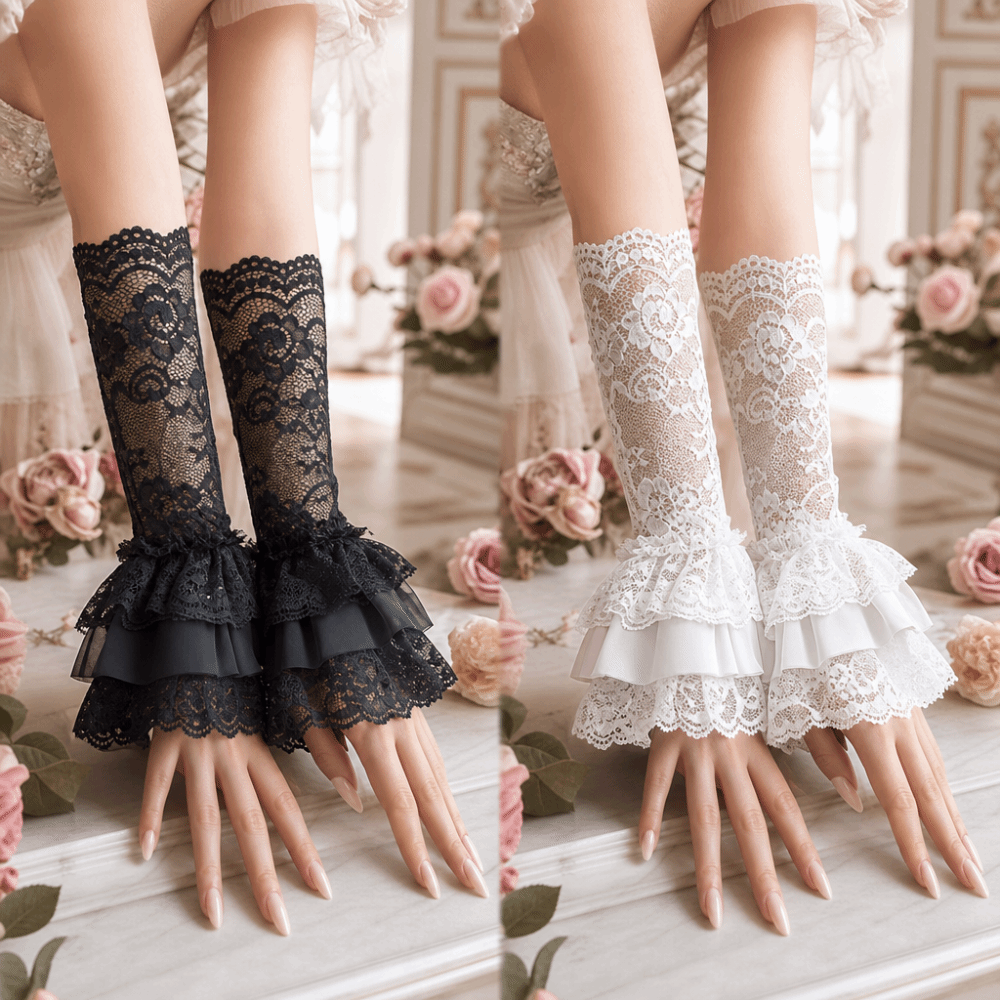 Ruched Pleated Detachable Cuff - Fingerless Glove Knit avis et prix