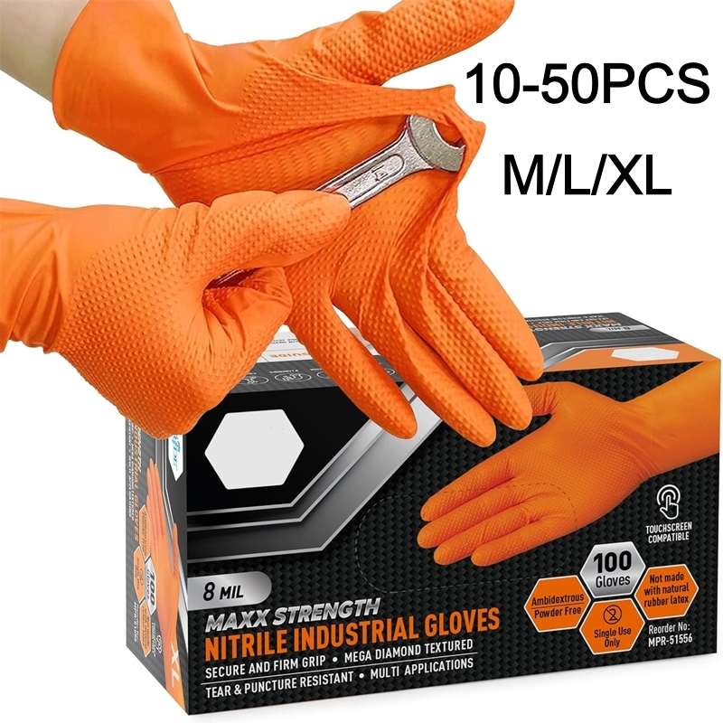 Heavy Duty Orange Nitrile Glov - Nitrile Mechanic Glove avis et prix