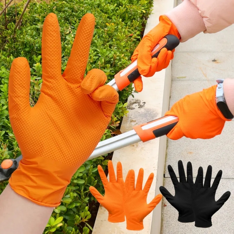 Heavy Duty Orange Nitrile Glov - Nitrile Mechanic Glove avis et prix