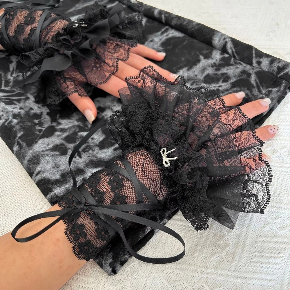 1Pair Black/White Fingerless G - Fingerless Glove Knit avis et prix