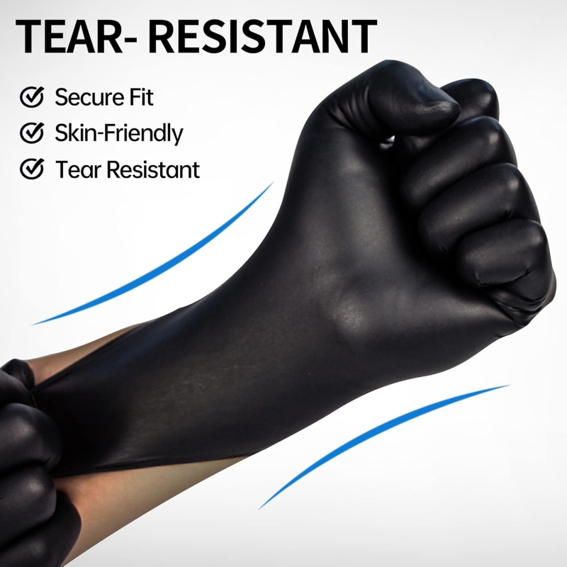 100PCS Black Nitrile Gloves Di - Latex Disposable Glove avis et prix