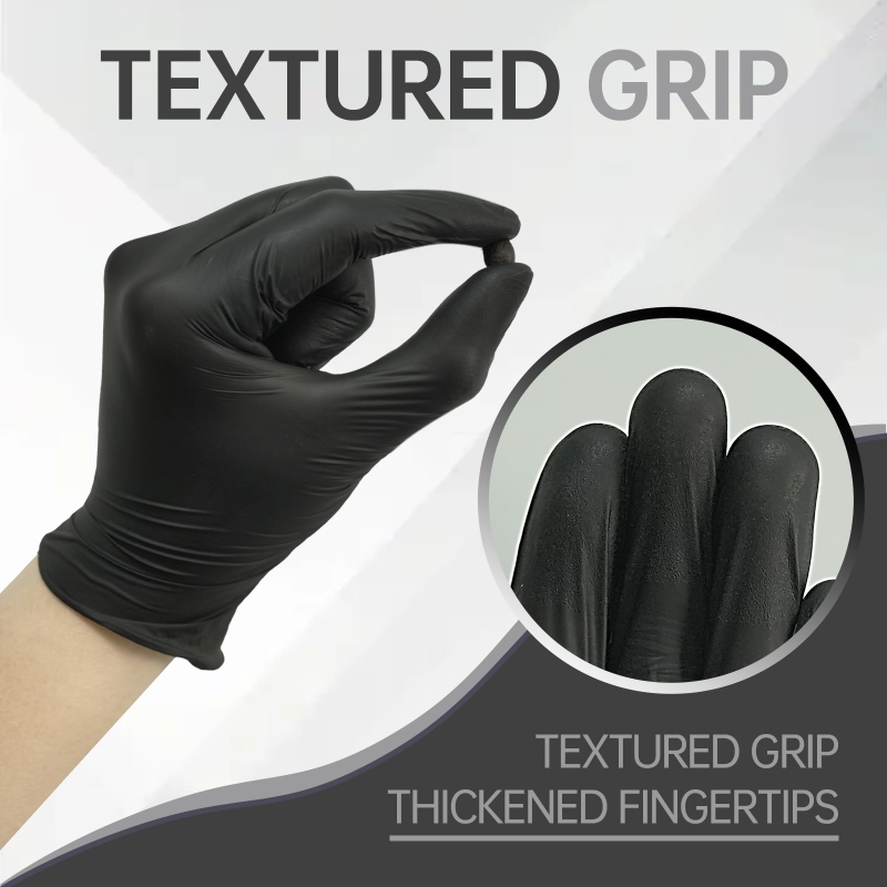 100PCS Black Nitrile Gloves Di - Latex Disposable Glove avis et prix