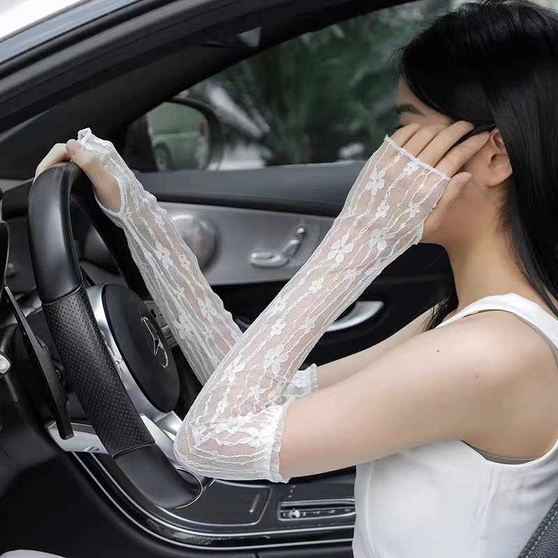 Summer Mesh Flower Lace Finger - Fingerless Glove Knit avis et prix