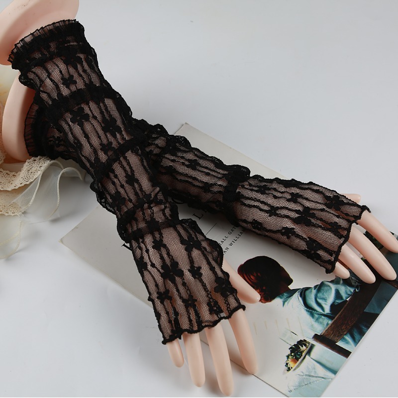 Summer Mesh Flower Lace Finger - Fingerless Glove Knit avis et prix