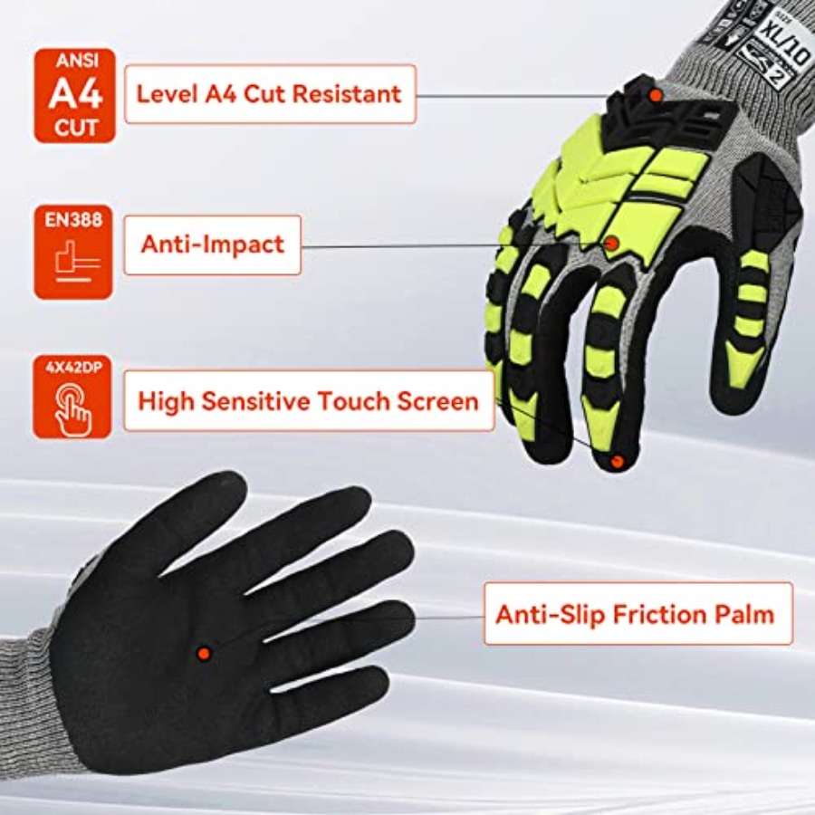 Safety Work Gloves, Impact Glo - Work Glove Impact avis et prix