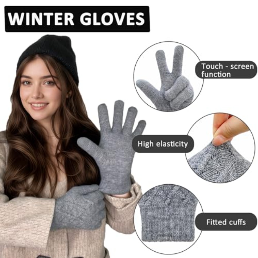 Winter Wool Gloves for Women M - Wool Glove Lined avis et prix