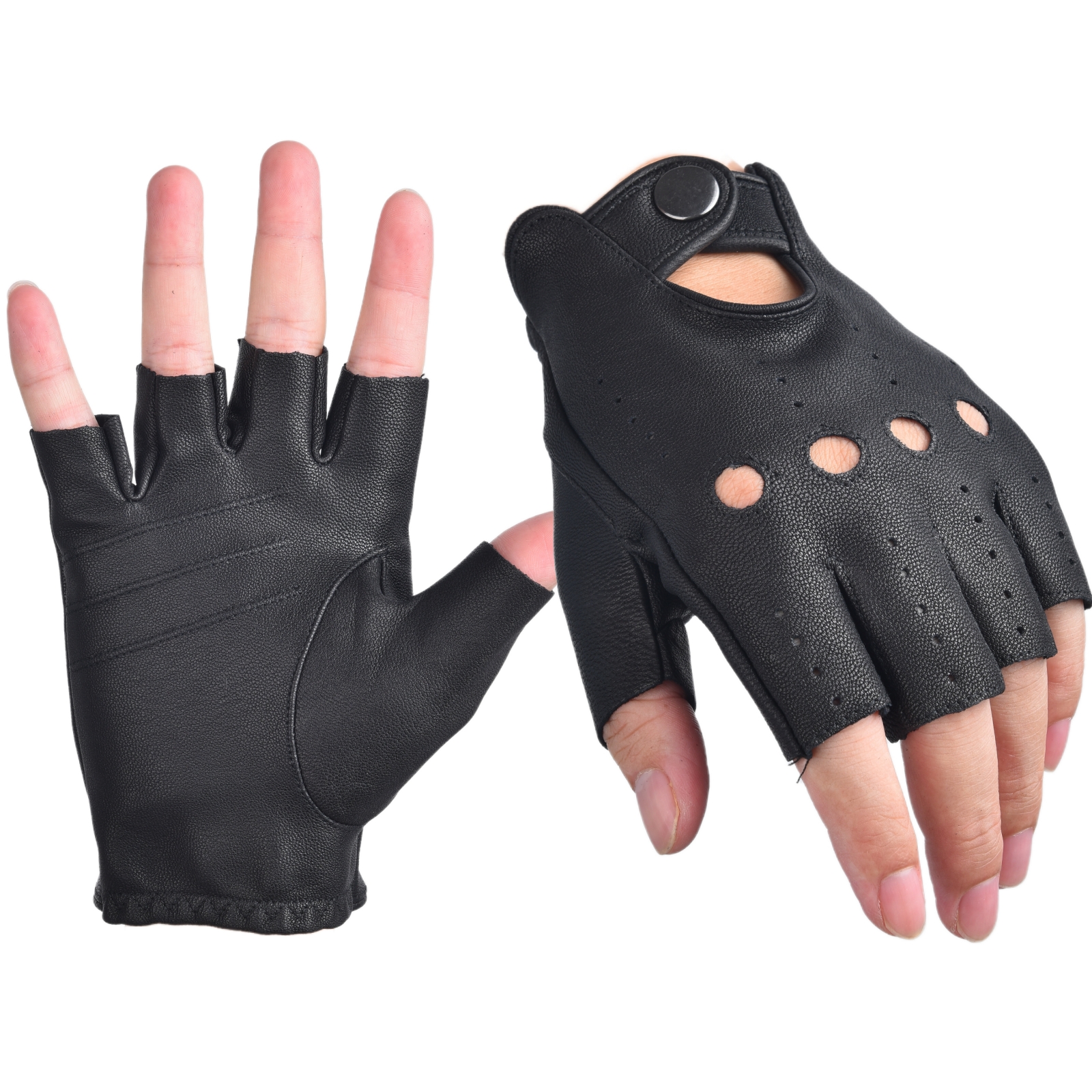 Mens Fingerless Gloves Half Fi - Leather Driving Glove avis et prix